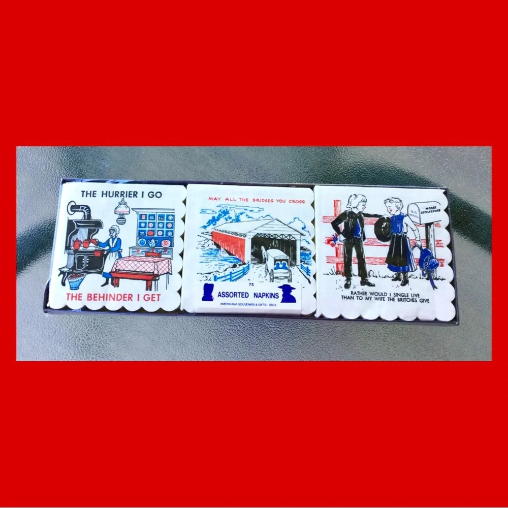 Vintage 70s Humorous Cocktail Party Novelty Napkins Variety Pack MINT NIP